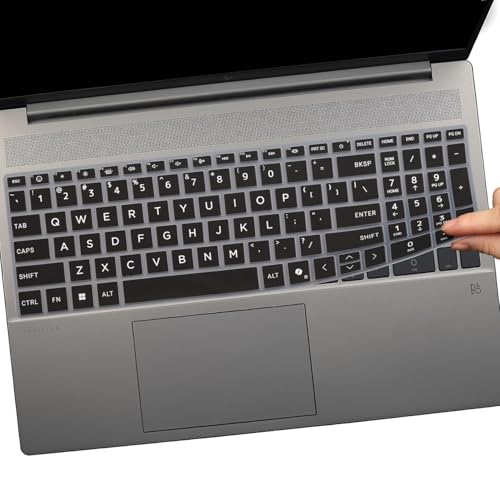 Funda de teclado lavable que evita el desgaste en portátiles HP 15-fc y OmniBook 5 AI 3