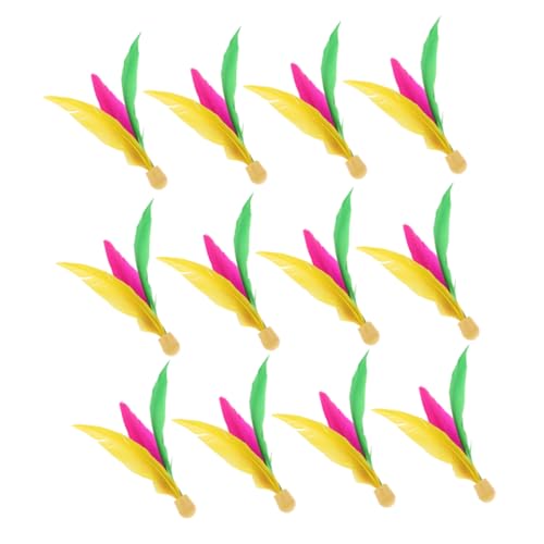 Toddmomy 12pcs Badminton Sport Shuttlecock Paddle Game Replacement Birdies Paddle Balls Paddle Game Birdies Shuttlecocks Kick Shuttlecock Chinese Jianzi Shuttlecock Shuttle Rubber