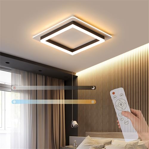 Plafonnier LED pour chambre à coucher et cuisine luminaire design rectangle marron