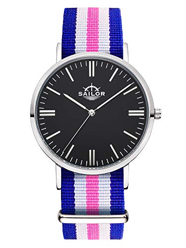Montre Sailor Classic Port Side blanche en nylon pour éviter la transpiration au poignet