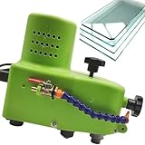 MIDUOLAI Elektrische Glas Kantenmaschine, Tragbare Kleine Glaskantenmaschine, Glas Acryl Poliermaschine, Mit Polierscheibe, 8000 U/Min, FüR Ebene, Gebogene Und Abgerundete Ecken,Grün