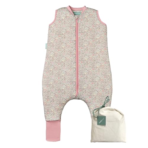 molis&co - Pijama Manta con Calcetines Antideslizantes 2.5 TOG - 80 cm (2 años) - Ideal para Invierno - 100% algodón (Oeko-Tex 100) - Pastel Floral