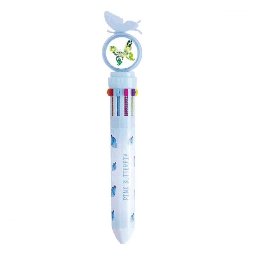 Stylo à bille multicolore rétractable et précis avec design graffiti animal vert