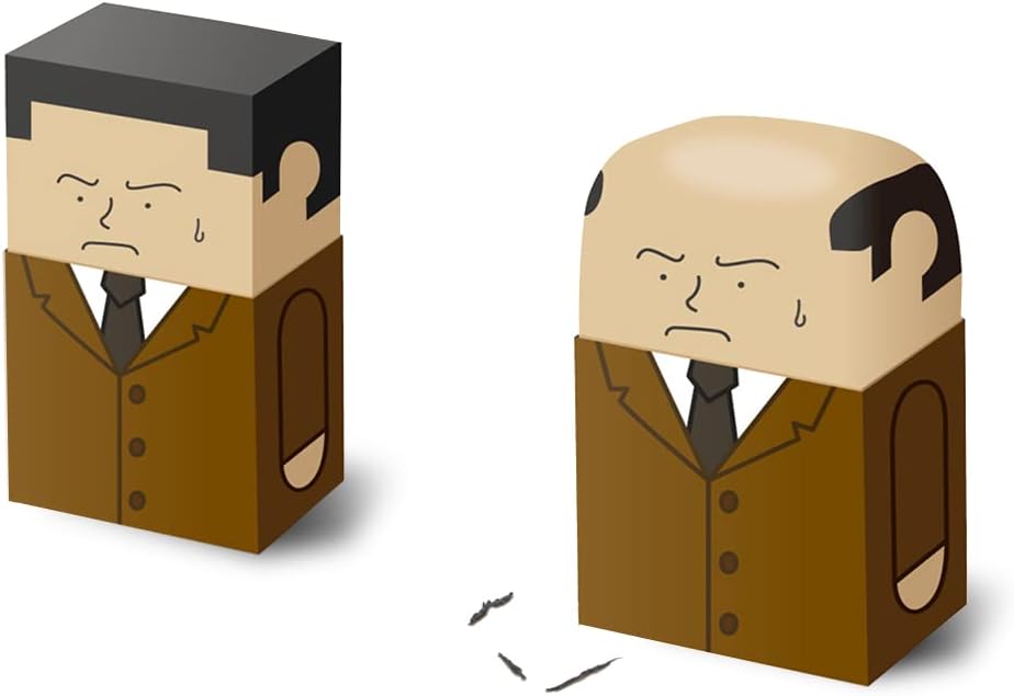 LAIX The Salaryman Eraser, from Hairy to Hairless, A Novelty Eraser that Reflects the Pressures of Middle-Aged Men, A Fun Desk Companion that Mirrors Real-Life Struggles(Size:3.15''ร2.36'')