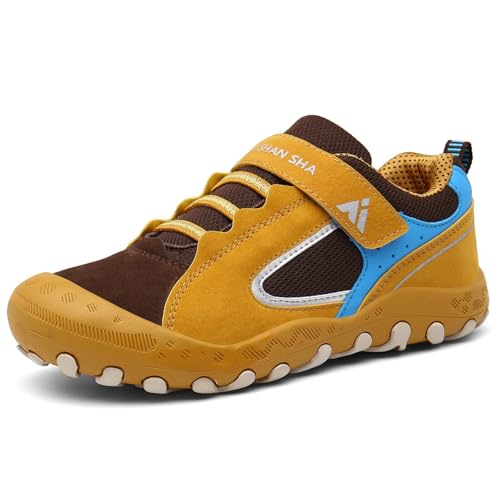 Mishansha Filles Chaussures de Randonnée Respirant Antidérapant Chaussures de Trekking Outdoor Baskets Garçons, Jaune 25 EU