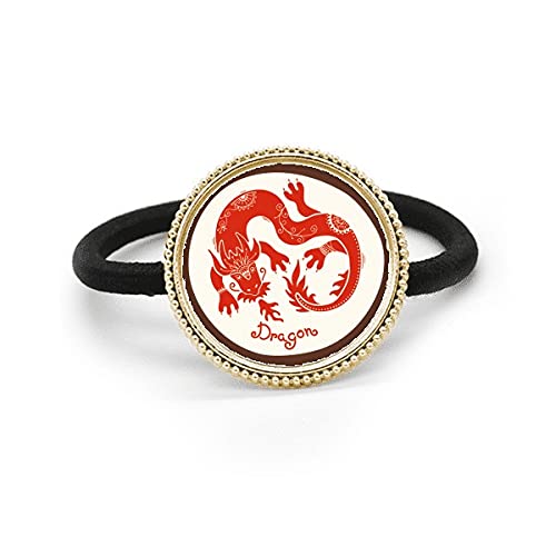Coletero de dragón del zodiaco chino en plata y rojo metalizado