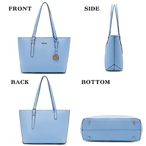 Image of Qiyuer Versatile Daily Purses with RFID Wallet for Women Tote Handbag Set | 3PCS, Fits 13 inch Tablet, Sturdy Vegan PU, Spacious, Work Use, Shoulder Satchel, Large Clutch Wallet, Makeup Bag, Ideal Gift