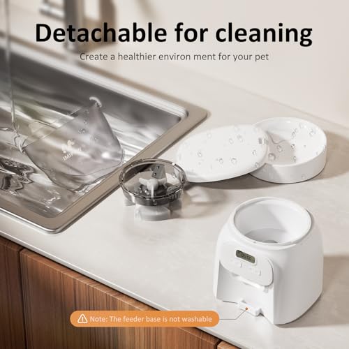 Automatic Cat Feeder: 4L Cat Food Dispenser Timed Precise Auto Feeder Programmable 1-6 Meals- Easy to Clean& Dual Power with Desiccant Bag Keeps Food Fresh- Reliable Pet Feeder for Cats - Image 6