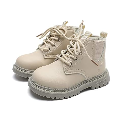 Komfyea Boys And Girls Lace Up Casual Outdoor Hiking Ankle Boots(Toddler/Little Kids) Com881White26 Cover