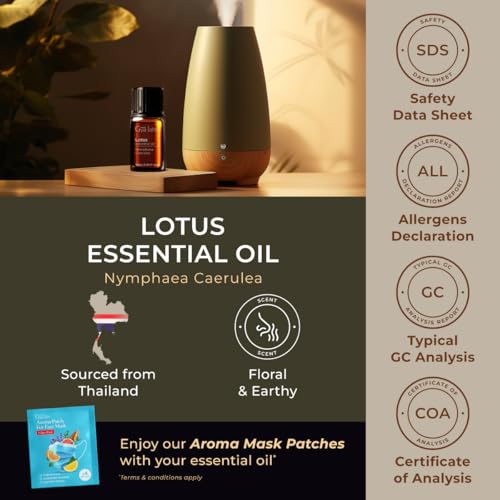 Image of 100% Pure Lotus Essential Oil - 0.34 Fl Oz - Lotus Oil for Hair, Skin, Diffuser, Aromatherapy & DIY Candle Making Scent
