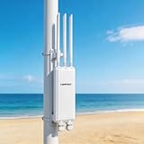 COMFAST AC1300 Outdoor WiFi Extender, Outdoor WiFi 5 Extender Signal Booster with PoE, Long Range WiFi Access Point, IP66 Weatherproof, 3 Antennas, for Farm, Cameras, Patio