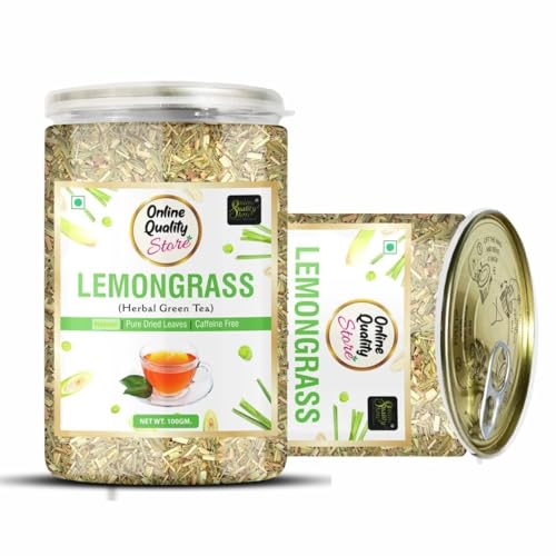 Online Quality Store Lemongrass Herbal Tea - 100g | Lemongrass Tea Leaves |Herbal Green Tea Lemon Grass Herbal Tea Mason Jar (100 g)