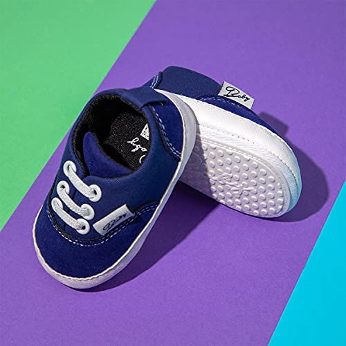 Image of Infant Baby Boys Girls Canvas Sneaker Toddler Slip On Anti Skid Newborn First Walkers Candy Shoes for 0-18 Months