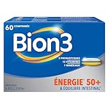 Bion3 Énergie 50+, Multivitamines pour l’énergie physique et mentale¹ et la réduction de la fatigue¹. Contient les vitamines C,B12, B1, B2, B3, B5, B6, B8, A, D, Zinc, Fer, Probiotiques