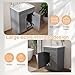 LDarqeer 24 Inch Bathroom Vanity with Ceramic Sink for Small Bathroom, Space-Saving Modern Farmhouse Sink Cabinet with Easy Tool-Free Installation (Grey)