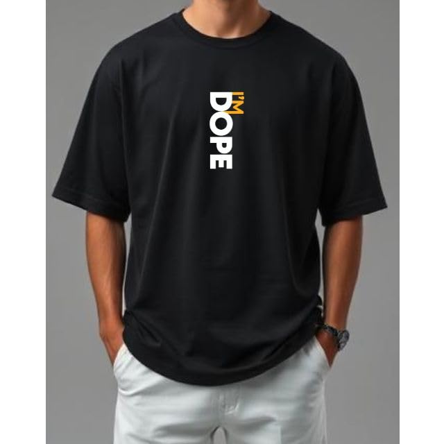Image of URGEAR Men's Oversized Casual Stylished Printed Cotton Blended Round Neck T-Shirt