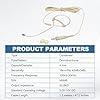 sourcing map Ear Hook Headset Microphone, Single Over Ear Set Hanging Omnidirectional Wired Audio Condenser Microphone Headset with Mini XLR 3 Pin TA3F Plug 3.9ft Cable, Black #4