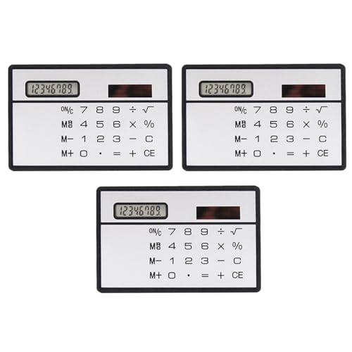 DEARMAMY Calculadora Solar Ultradelgada 3 Piezas Mini para Oficina y Estudiantes Calculadoras Pequeñas Portátiles Herramienta Digital Ligera para Escuela y Uso Práctico