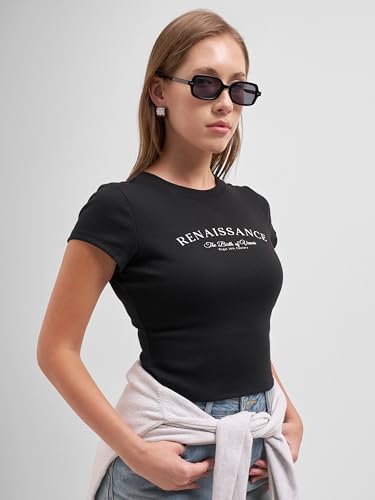Image of Tokyo Talkies Women Pure Cotton Tops for Woman|Regular Fit Slim fit Crop Tops for Women Western|Top Tshirt for Women Stylish Western|Suitable for Casual and Workwear