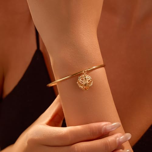 Dainty Adjustable 18K Gold Plated Cuff Bracelet for Women - Stackable Lightweight Bangle, Everyday Jewelry Gift(B001A)2