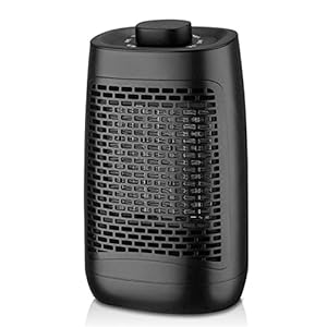 Draagbare ventilatorkachel voor slaapkamer, draagbare elektrische ventilatorkachel, mini PTC keramische ventilatorkachel voor thuis, kantoor, garage met oscillerende 3 warmtestanden, SafetElectric Wiel