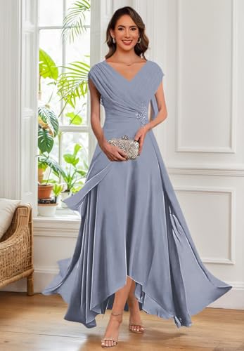 Tea Length Mother of The Bride Dresses Chiffon Formal Wedding Guest Dress for Women Evening Party3