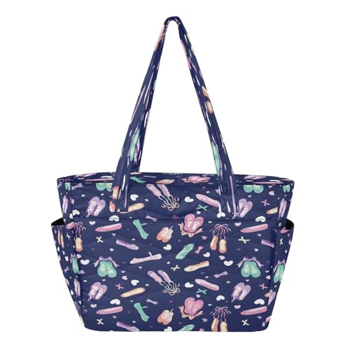 HMZXZ Bolso de mano para mujer, zapatillas de bailarina, bolsa de mano de gran capacidad, asa superior, bolsa de hombro para trabajo, viajes, gimnasio, pintura