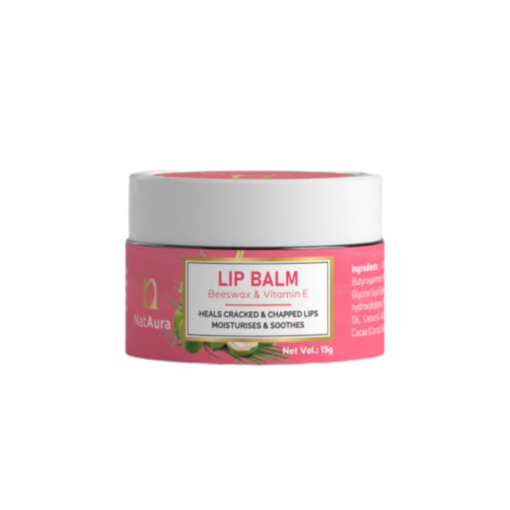 NatAura Lip Balm with Beeswax & Vitamin E | Moisturizes & Protects Dry, Chapped Lips | Nourishes, Softens & Heals | Natural Ingredients for All Skin Types | Paraben-Free, 10g-picture-46