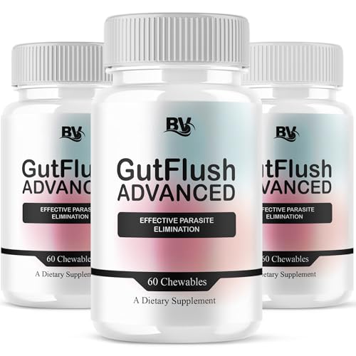 BLUE VIBE Gutflush Advanced Official Gut Flush Advanced Overall Wellness and Gut Health Formula GutFlush Maximum Strength All Natural Daily Support Supplement Chewable (3 Pack - 180 Chewables)
