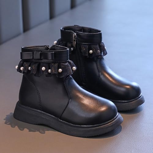 Girls Fashion Short Dress Boot with Lace Pearl Decoration Thick Bottom Solid Classic Non Slip Girls Size 3 Riding Boots2