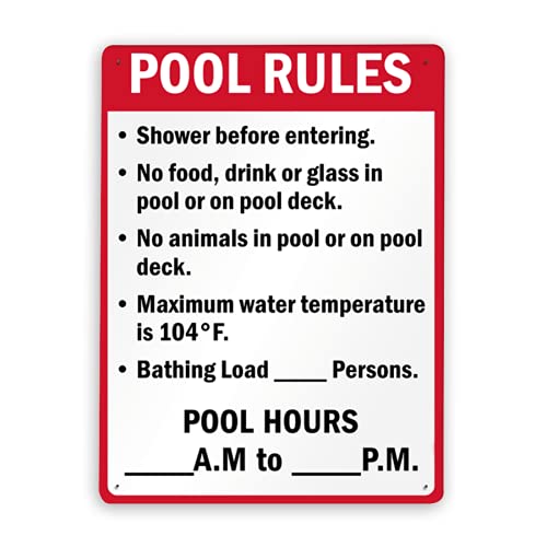 3130 Beware Danger Safety Sign�APool Rules Sign Shower Before Entring, Food Drink or Glass,No Animals ,�ō�����,�x�����^���u���L�Ŕ� 12x16�C���`