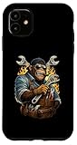 Gorilla メカニック 溶接 グラフィック ボールド ワークショップ アニマルデザイン スマホケース iPhone 11 用