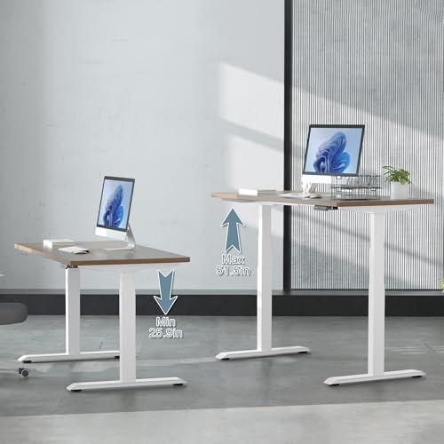 Image of Fromann Dual Motor Electric Standing Desk Frame 3 Tier Legs Height Adjustable Handset with USB A+ C Ports Sit Stand up Desk Base for Home and Office (White)