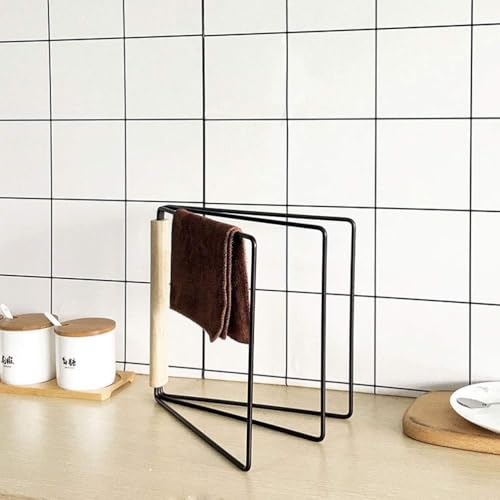 Image of ARHAT ORGANIZERS Foldable Hand Towel Stand | Towel Holder for Washbasin & Kitchen | Hand Towel Holder for Bathroom, Countertop & Vanity | 3 Towel Drying Stand, Napkin Stand (Black, 3-Tier)