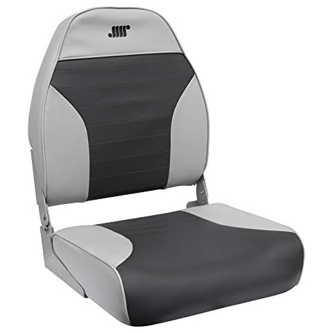 Wise Standard High Back Fishing Boat Seat Grey/Charcoal Cover