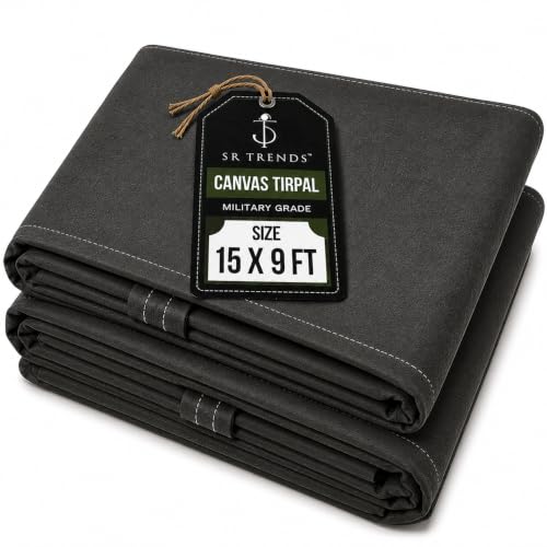 Image of 1200 GSM Extreme Power Canvas Tirpal - Industrial-Grade Waterproof Resistance Canvas Tarpaulin | Extra Thick, Tear-Proof & UV Shielded | Built for Heavy Commercial Use (Grey, 15 X 9 FT)