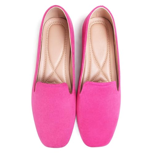 Image of Dear Time Women's Closed Toe Flats Shoes Comfortable Office Slip-on Casual Loafer Flats
