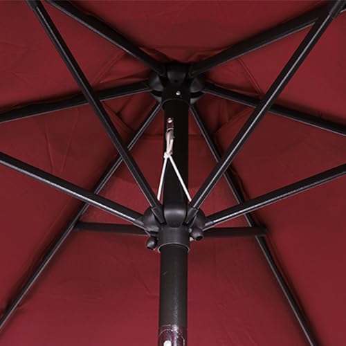 Image of Blissun 9' Outdoor Patio Umbrella, Outdoor Table Umbrella, Yard Umbrella, Market Umbrella with 8 Sturdy Ribs, Push Button Tilt and Crank