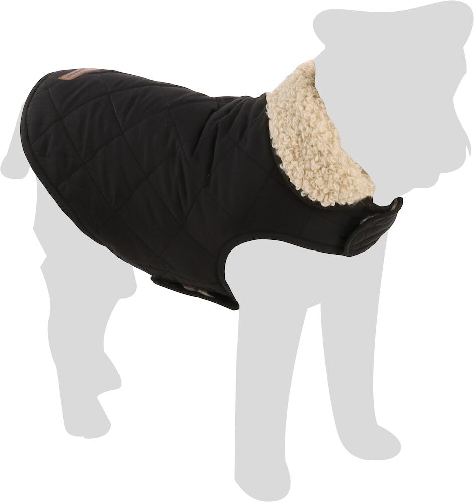 dog coat, Flamingo Bonnie Black, A:50cm B:38-40cm C:62-68cm, polyester, water-repellent, plush inner lining