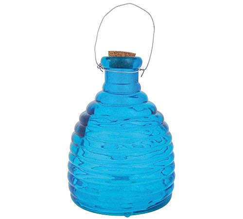 Unbekannt Blaue Glas Wespenfalle Bienenkorb Design