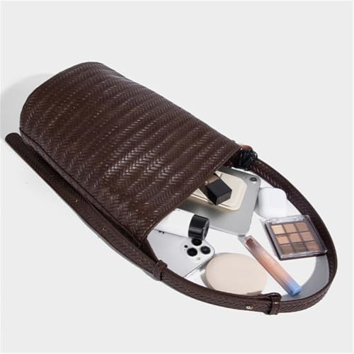 Women's Small Woven Bucket Bag Retro Luxury Shoulder Purse Crossbody Hobo Handbag Woven Tote Bag Underarm Bucket Handbag 20254