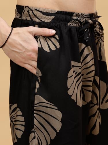 Image of Rigo Printed Co-Ord Set for Men's | Casual Shirt & Shorts Night Suit Set | Lounge-wear Nightdress Pajama Set for Men's | Night Wear, Beach Wear, Vacation Wear Outfit