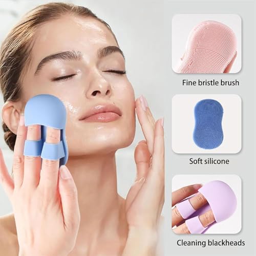 Image of ARJ Face Scrubber for Women and Men, Silicone Face Cleansing Brush Face Scrubbers Soft Exfoliators Cleaning Tool Massage Washing Pore Cleanser Pimples Blackhead Remover Deep Cleans Skin Care 1pcs
