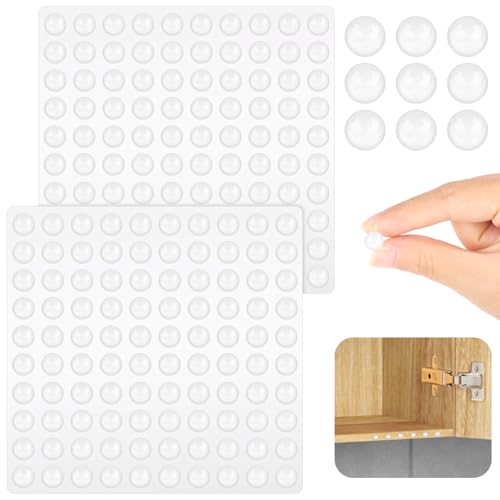 200PCS Tampon Amortisseur Meubles, 8x3 mm Autocollant Transparente Pieds, Silicone Tampon Amortisseur Transparent, Butées de Protection en Caoutchouc, pour Portes de Placard, Clavier, Tiroir, Chaise