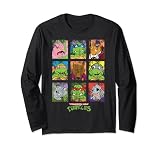 ティーンエイジ・ミュータント・ニンジャ・タートルズ グループ グリッド アンティーク調 長袖Tシャツ