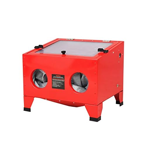 SUNCOO Bench Top Abrasive Blast Cabinet Sandblaster with Glass Viewing Windows for Rust Grime Paint Removing/Various Media Compatible Pressure Benchtop Air Sand Blast Cabinet