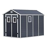 Combinará con cualquier jardín al tener un diseño moderno con PVC gris antracita con doble puerta, ventanas y respiradero