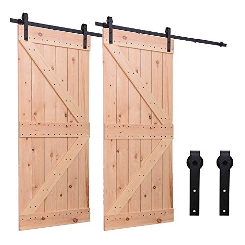 201cm/6.6FT Schiebetürbeschlag Set Schiebetürsystem Zubehörteil für Schiebetüren Innentüren, Schwarz/Sliding Barn Door Hardware Kit