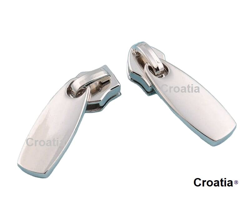 Image of Croatia Heavy Metal Zipper Sliders Zipper Repair Size #5 (Silver) Replacement Sewing DIY for Luggage Purses Bags (Pack of 10)