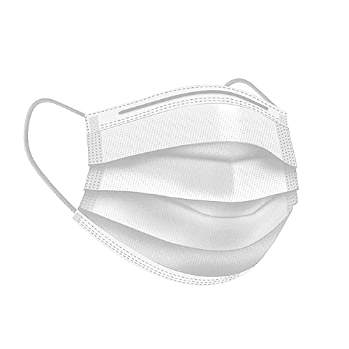 Image of MEELANA Non Woven Fabric 3 Ply Disposable Surgical Mask for Men Women with adjustable nose pin Reusable (Pack of 100) Breathable Masks
